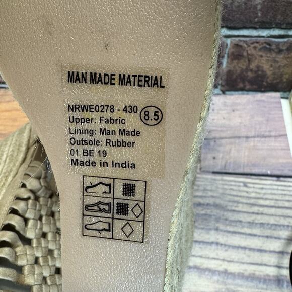 Not Rated Wedge Sandals Womens Size 8.5 Tan Jojo Woven Espadrille Open Toe Boho - Picture 11 of 11